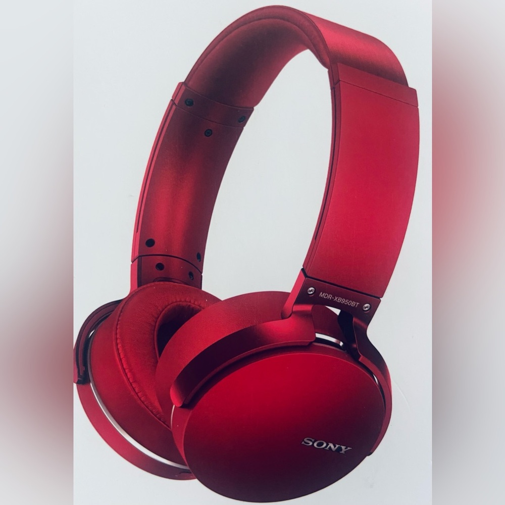Vintage Sony Vibrant Red Wireless Stereo Headset MDR-XB950BT